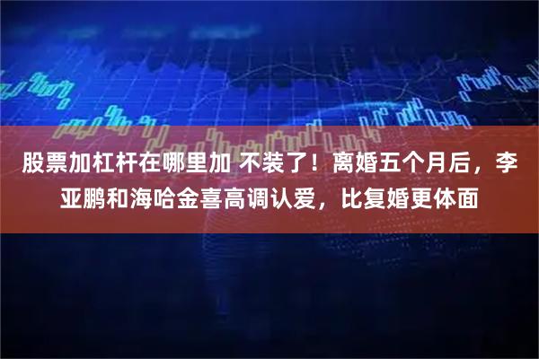 股票加杠杆在哪里加 不装了!离婚五个月后,李亚鹏和海哈金喜高调认爱,比复婚更体面
